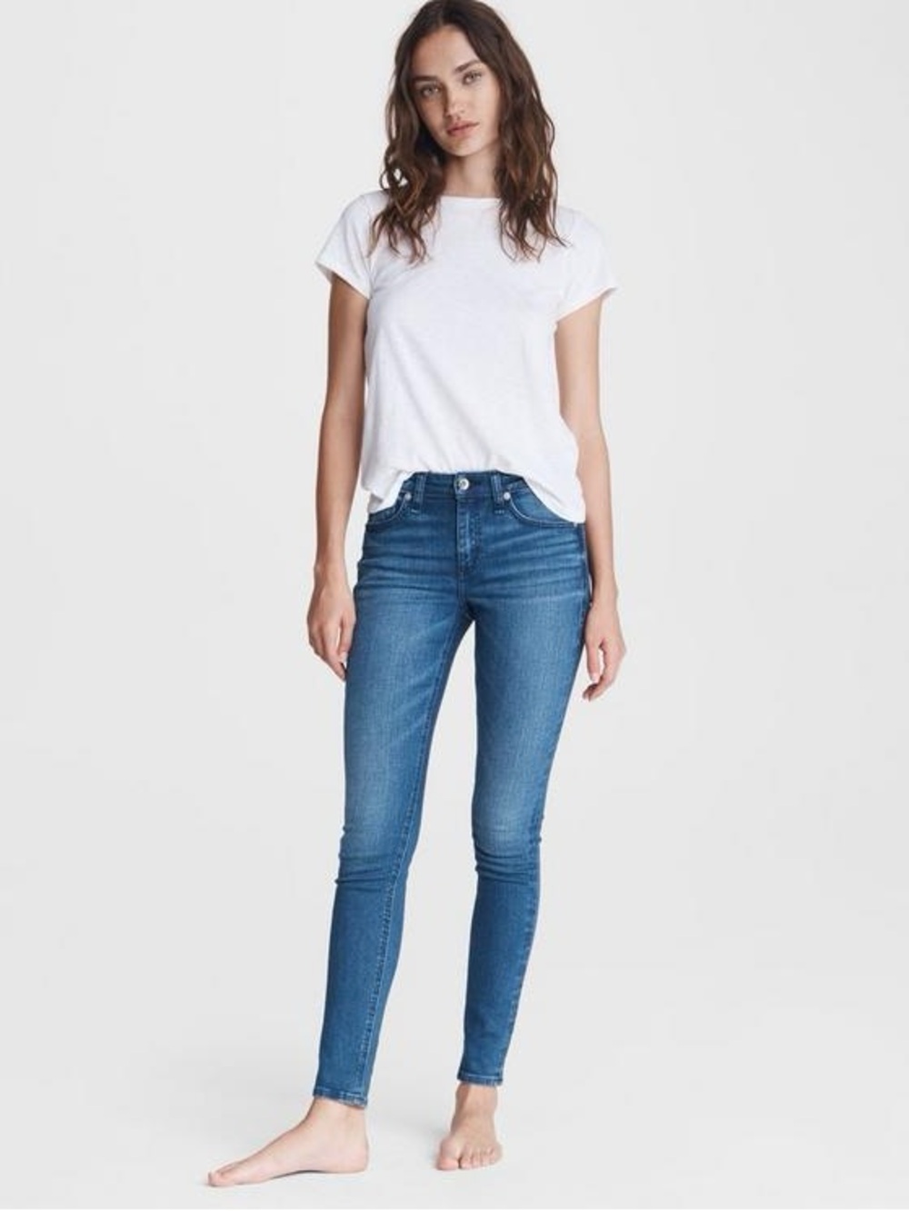 Rag & Bone Cate Jeans Womens 31 Mid Rise Ankle Skinny Stretch April Blue